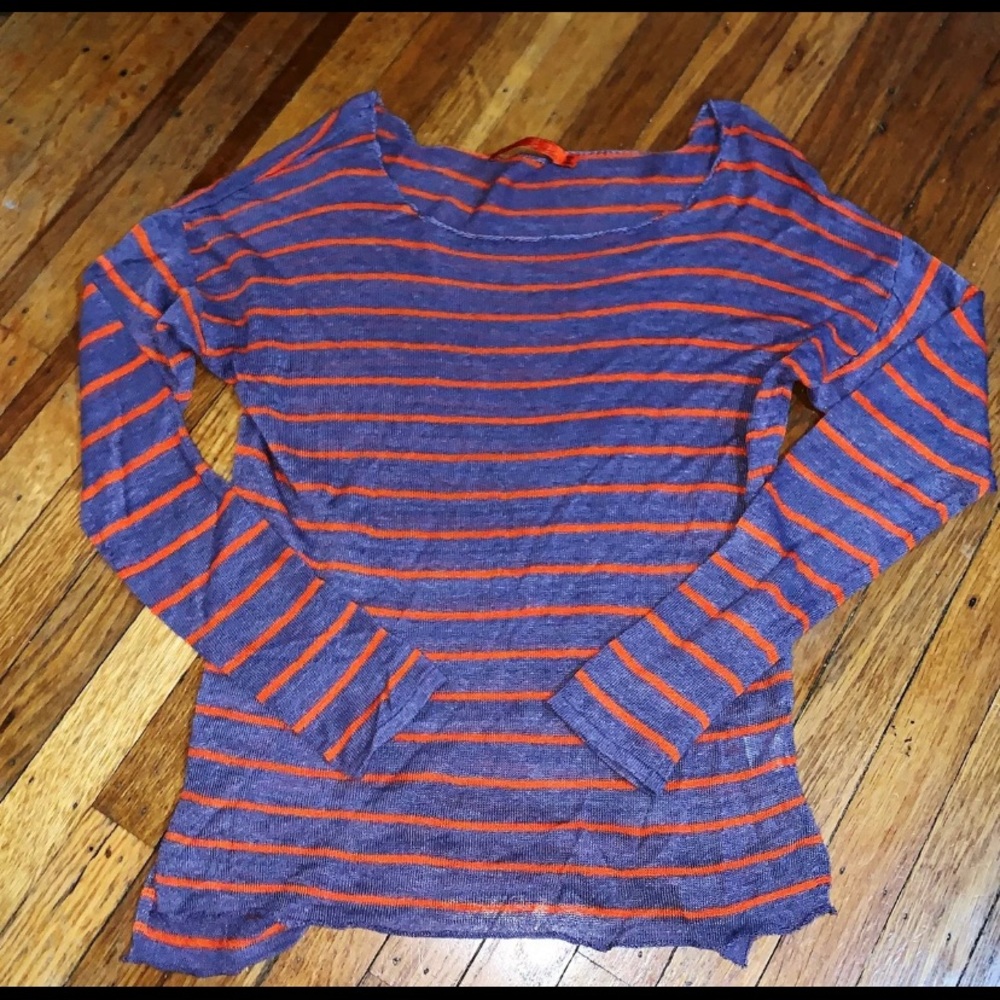 stripped crewneck top